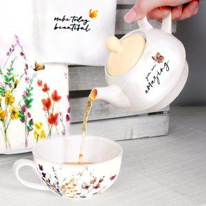 Tea for One, Teapot, Tea pot, Amazing - watercolor floral art by Amylee Weeks